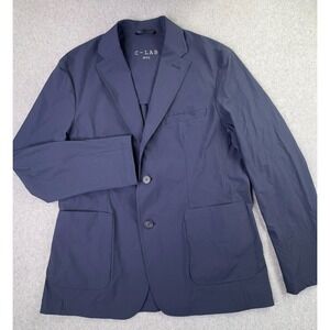 C-LAB NYC Packable Woven Tech Jacket Men's Size 42R Navy Sport Blazer Jacket